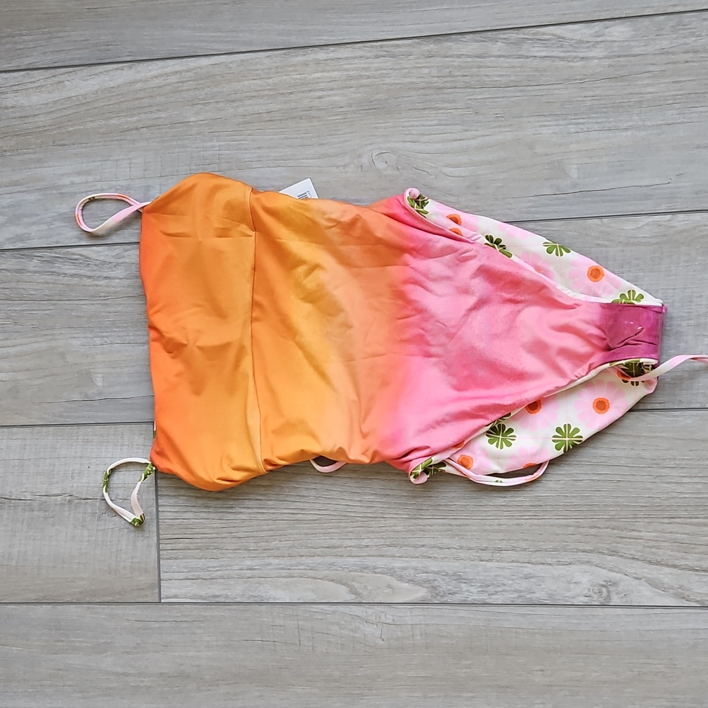 Maaji Pink Floral One-Piece Swimsuit with Green Accents NWTA - Picture 5 of 12
